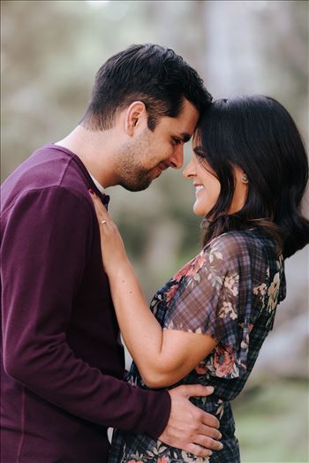 Mirror's Edge Photography captures CiCi and Rocky's Sunrise Engagement in Los Osos California at Los Osos Oaks Reserve. Foreheads together in love