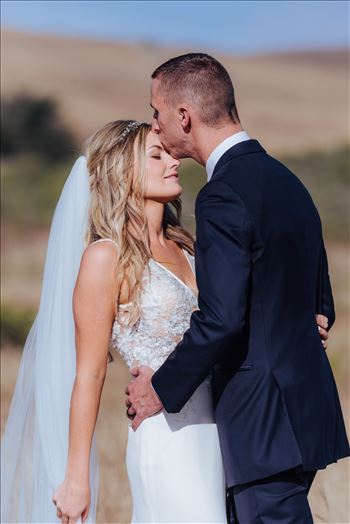 Cayucos California Beach and Bluffs Wedding near Morro Bay and Cambria with romantic chic flair by Mirror's Edge Photography, San Luis Obispo County Wedding Photographer.  Romantic Bride and Groom in the country by the ocean