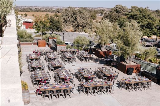 Mirror's Edge Photography captures Edith and Kyle's wedding at the Tooth and Nail Winery in Paso Robles California. Outdoor wedding setup