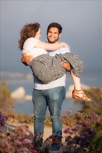 Sarah Williams of Mirror's Edge Photography, a San Luis Obispo Wedding and Engagement Photographer, captures Kara-Leigh and Deaven's amazing Engagement Photography Session at the Dinosaur Caves Park in Pismo Beach California. Pick up your bride!