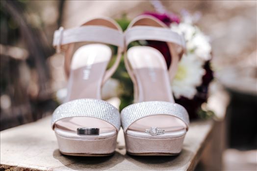 Mirror's Edge Photography captures Madison and Stephen's Wedding at Case de Alvarez in Arroyo Grande, California. Rings and shoes