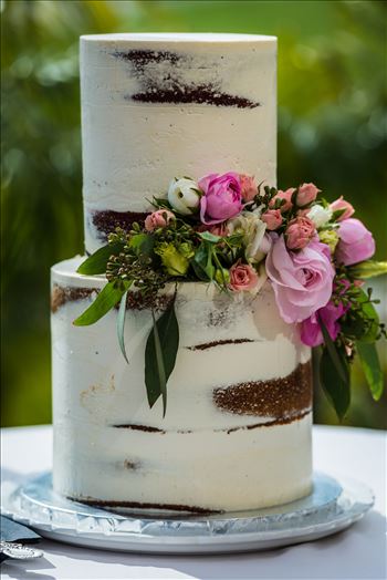Wedding at Dolphin Bay Resort and Spa in Shell Beach, California by Sarah Williams of Mirror's Edge Photography, a San Luis Obispo County Wedding Photographer. Wedding Cake Pardon My French