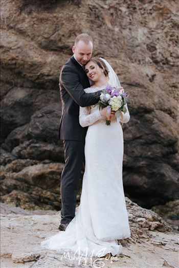 Intimate Wedding Ceremony at Dinosaur Caves Park in Shell Beach, Pismo Beach, California overlooking Pismo Beach.  San Luis Obispo Wedding Photography.
