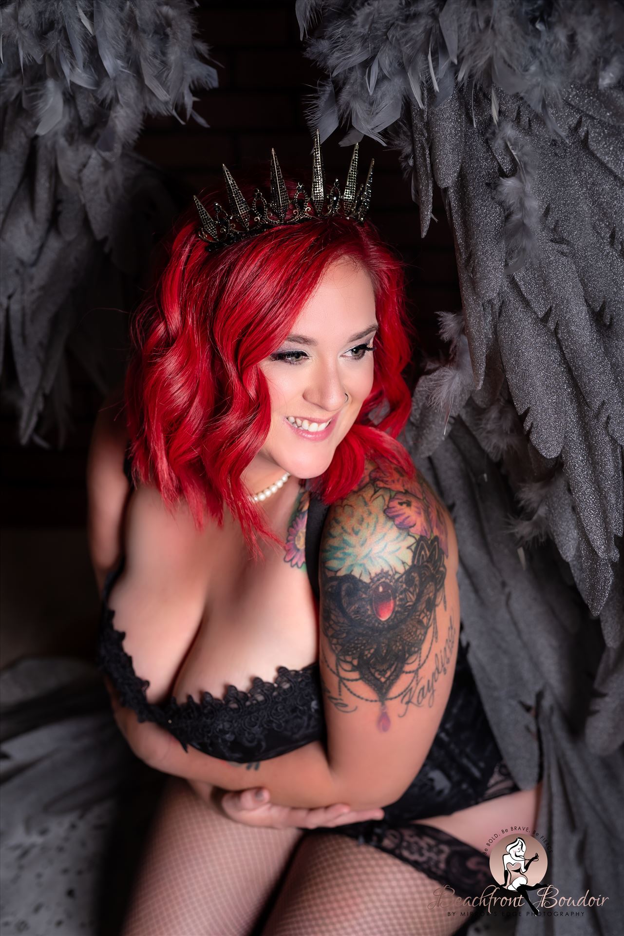 Port-.JPG - Beachfront Boudoir by Mirror's Edge Photography is a Boutique Luxury Boudoir Photography Studio located in San Luis Obispo County. My mission is to show as many women as possible how beautiful they truly are! Wings and tattoos alternative vibe by Sarah Williams