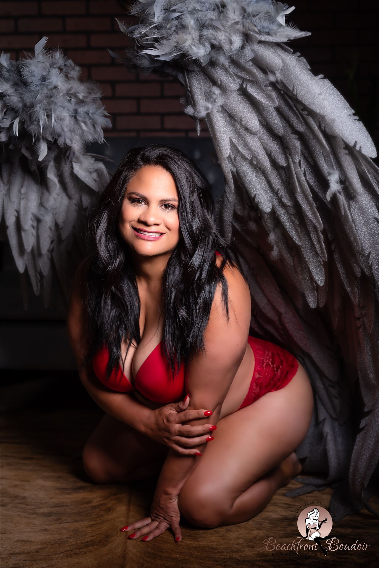 Port.JPG - Beachfront Boudoir by Mirror's Edge Photography is a Boutique Luxury Boudoir Photography Studio located in San Luis Obispo County. My mission is to show as many women as possible how beautiful they truly are! Best curvy boudoir poses with wings by Sarah Williams