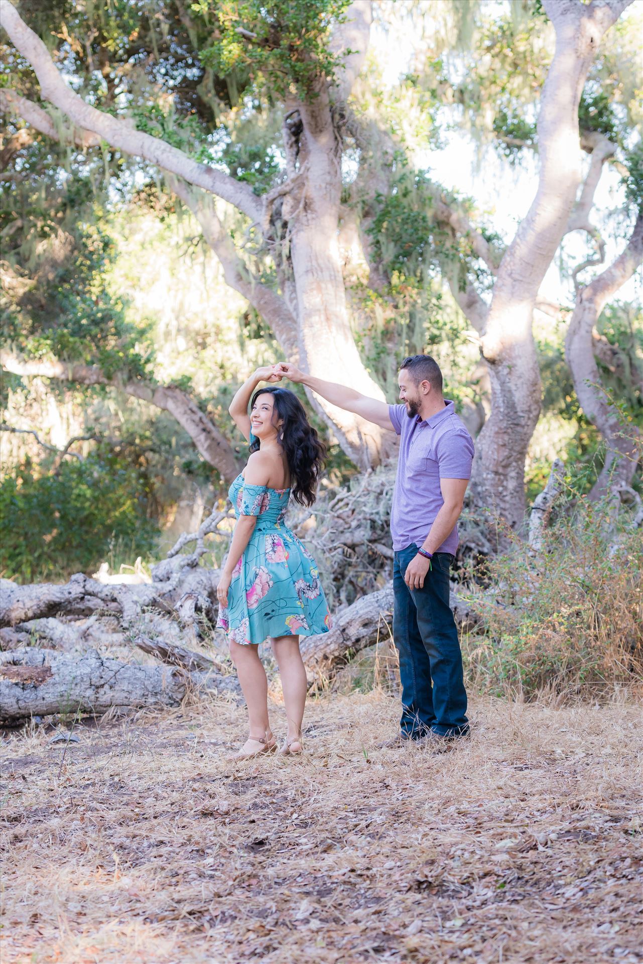Cinthya and Carlos 16 - Los Osos State Park Reserve Engagement Photography and Wedding Photography by Mirror's Edge Photography.  Dancing in the trees by Sarah Williams