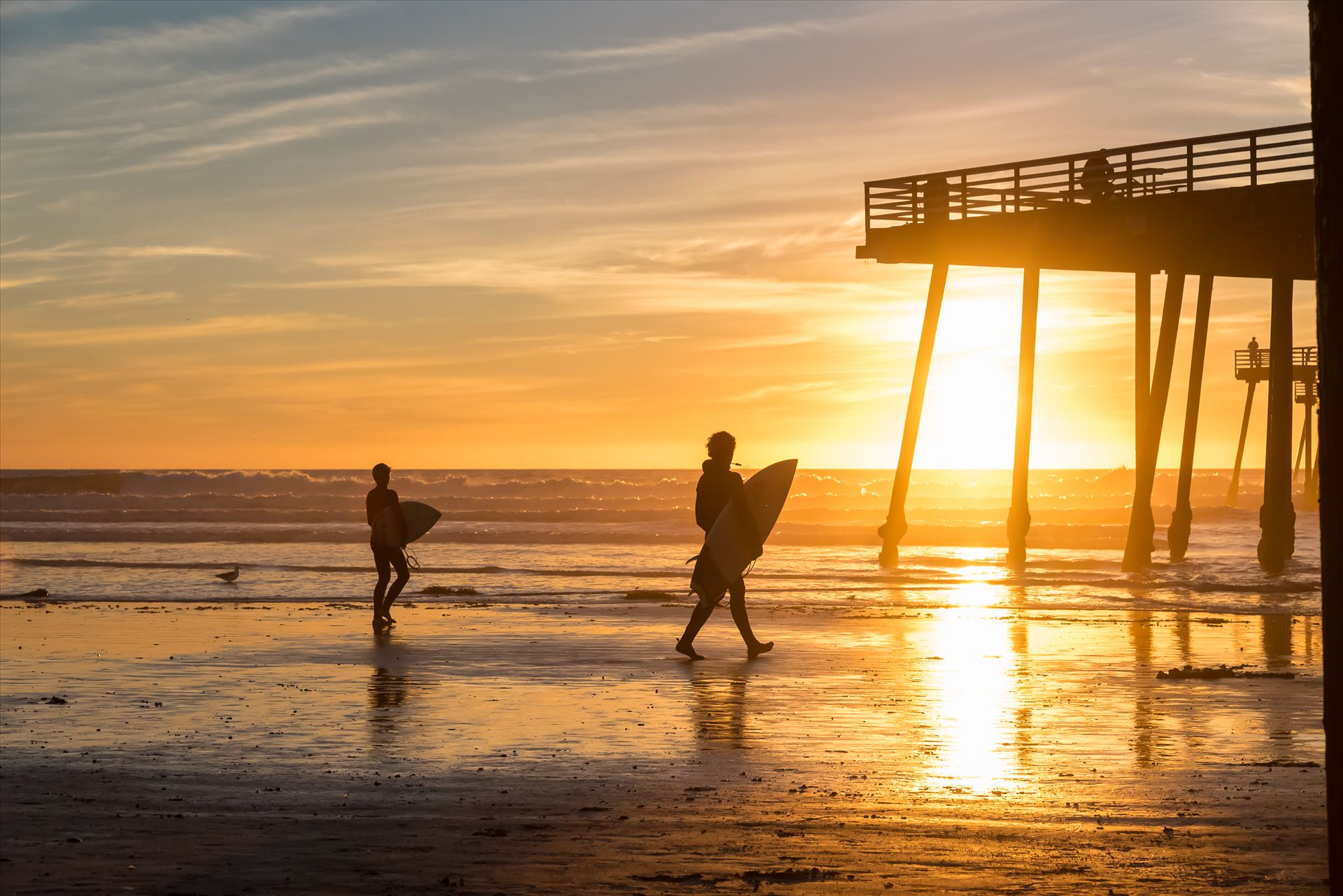 Surfers at Sunset3.jpg -  by Sarah Williams