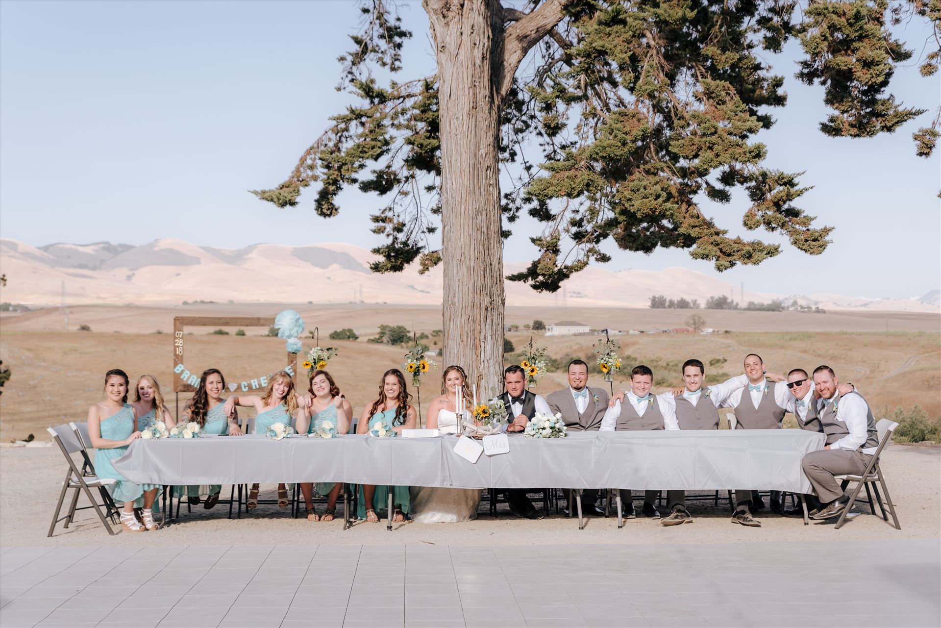 Cherie and Brandon 100 - Mirror's Edge Photography, a San Luis Obispo Wedding Photographer, captures a wedding at the Historic Dana Adobe in Nipomo California.  Head Table at the Dana Adobe. by Sarah Williams
