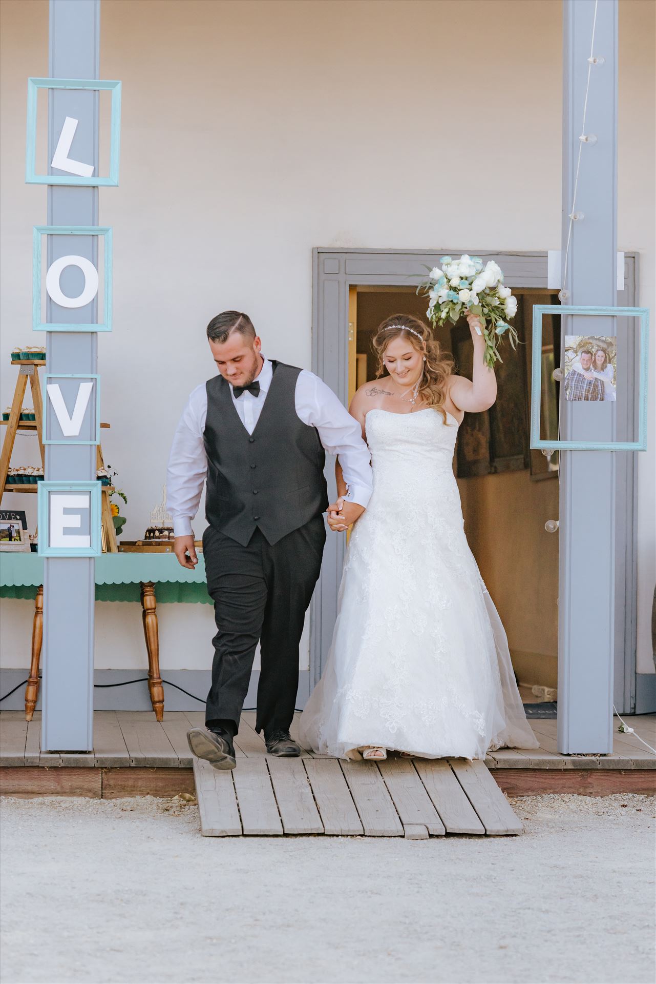 Cherie and Brandon 099 - Mirror's Edge Photography, a San Luis Obispo Wedding Photographer, captures a wedding at the Historic Dana Adobe in Nipomo California.  Grand Entrance from the Dana Adobe. by Sarah Williams