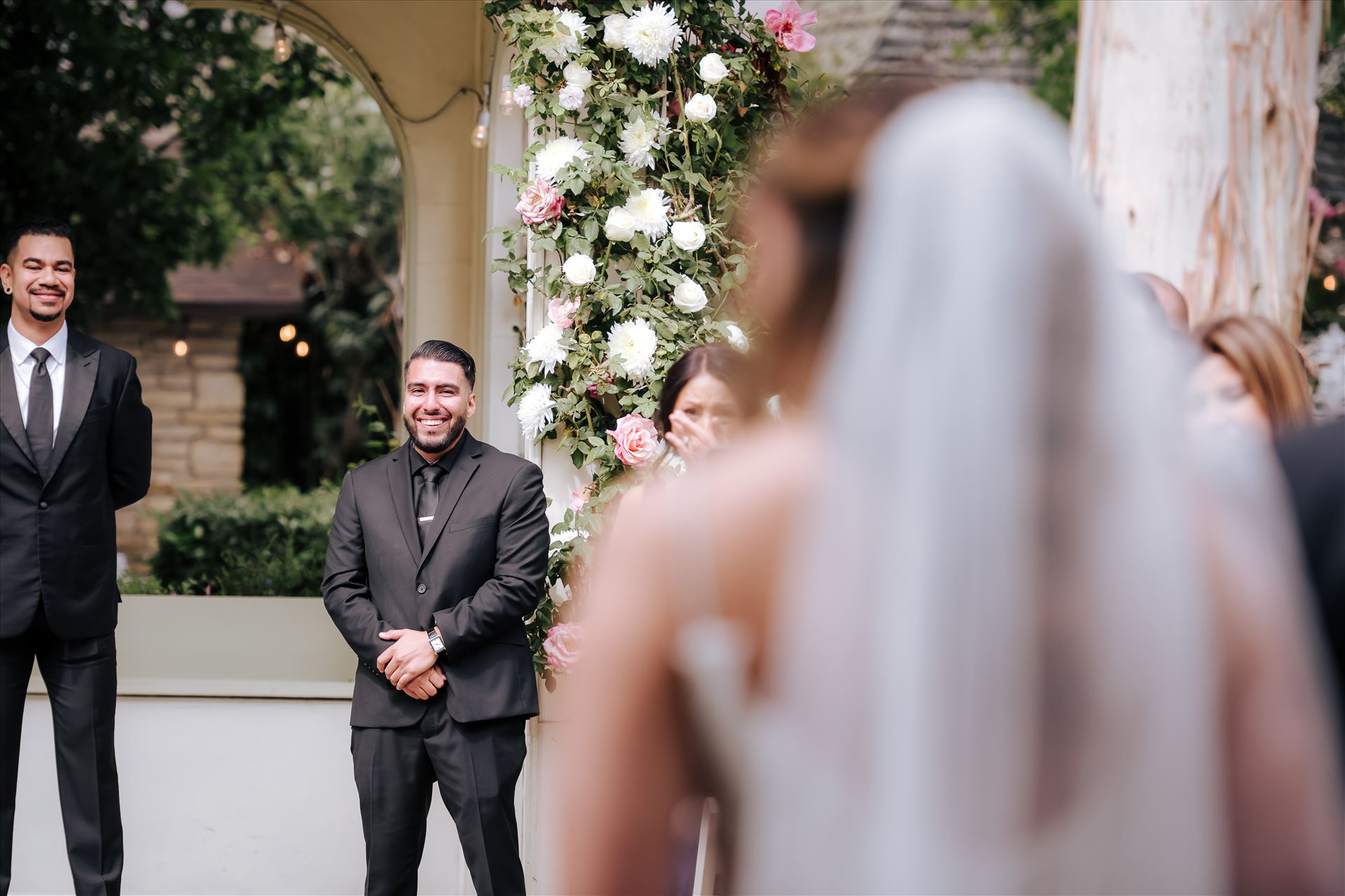 Final-2907.JPG - Mirror's Edge Photography San Luis Obispo and Santa Barbara County Wedding Photographer. Kaleidoscope Inn and Gardens Wedding. Groom's first look at bride by Sarah Williams