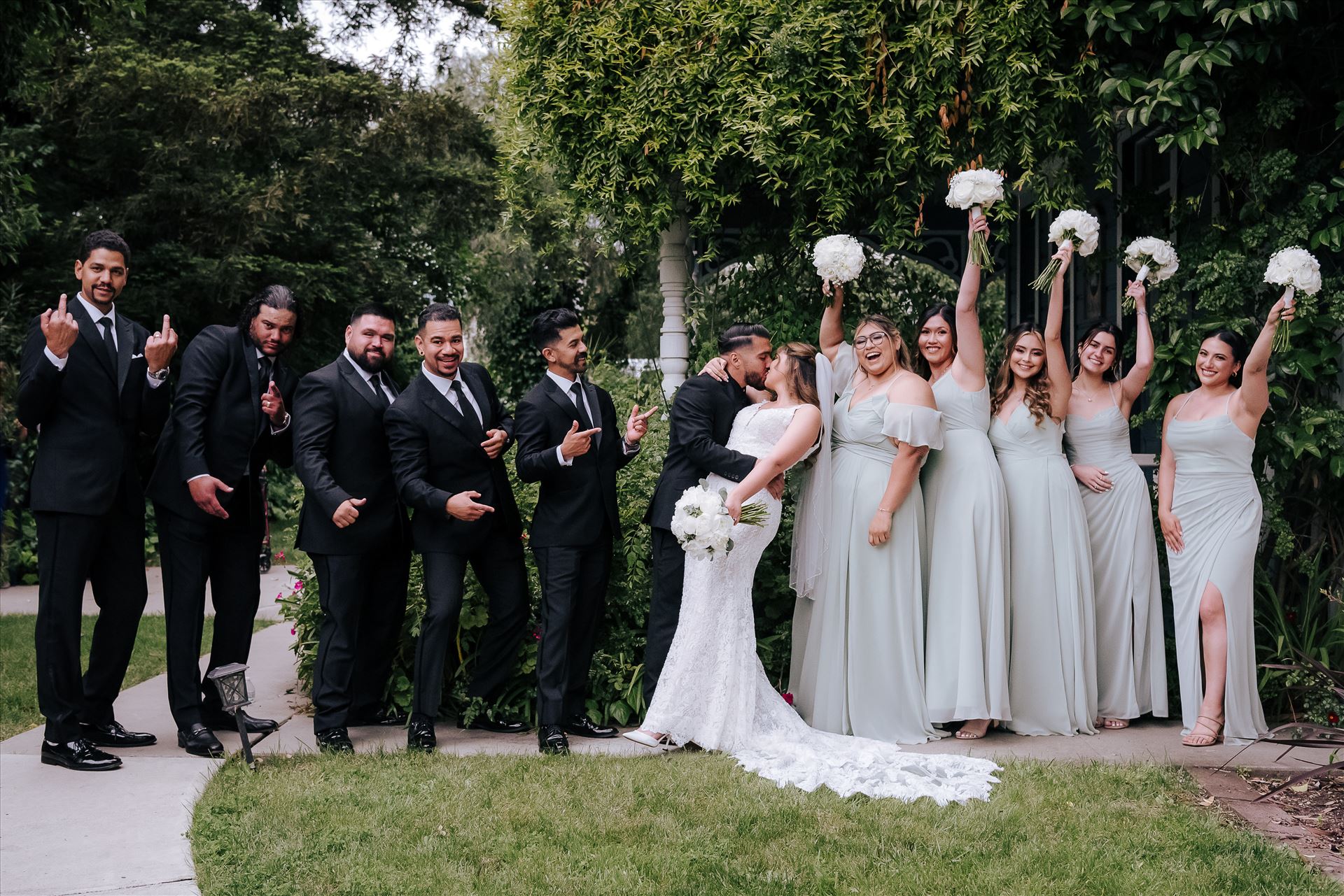 Final-2098.JPG - Mirror's Edge Photography San Luis Obispo and Santa Barbara County Wedding Photographer. Kaleidoscope Inn and Gardens Wedding. Bridal Party Fun by Sarah Williams