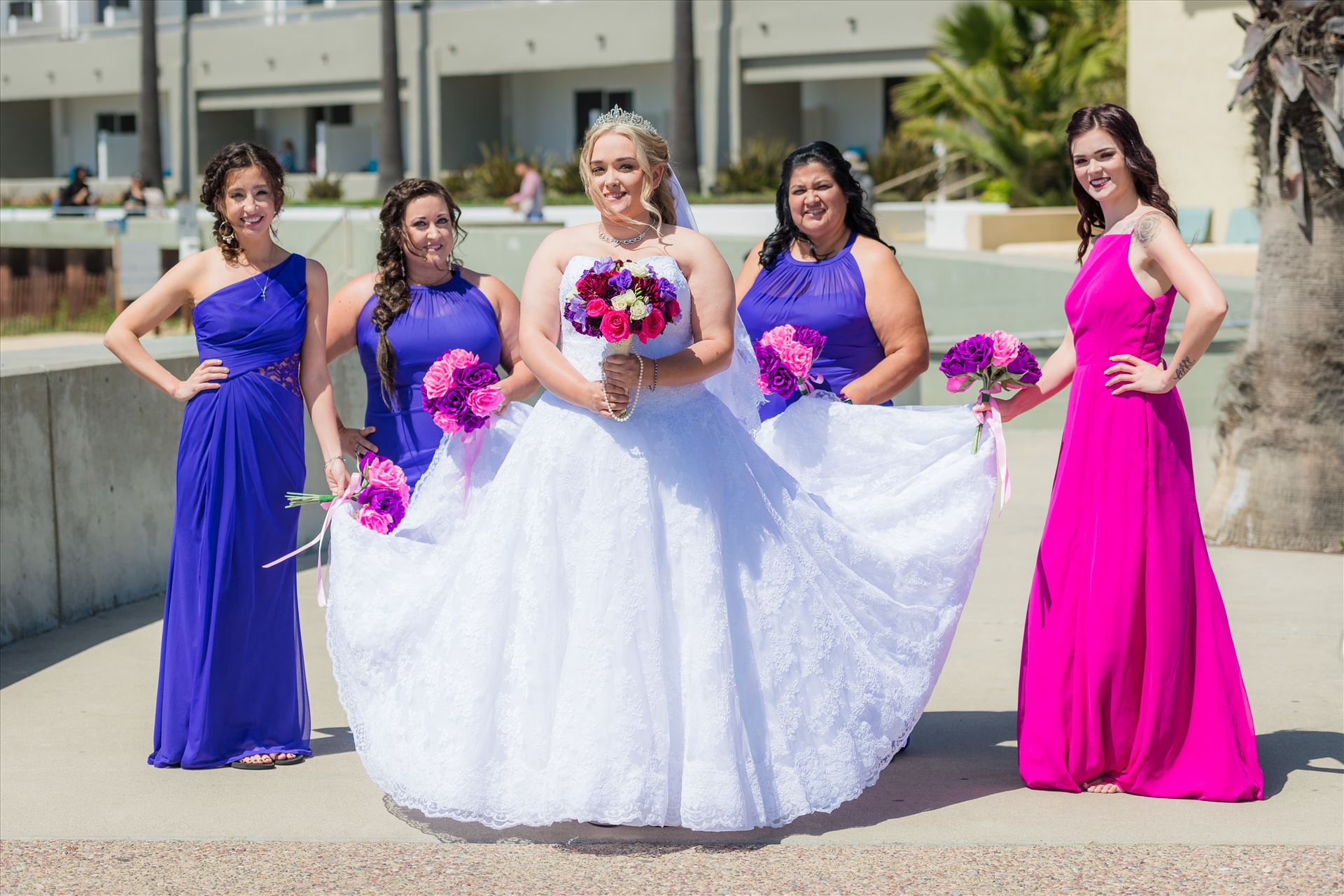 Jessica and Michael 24 - Sea Venture Resort and Spa Wedding Photography by Mirror's Edge Photography in Pismo Beach, California. Bride and her Bridesmaids by Sarah Williams