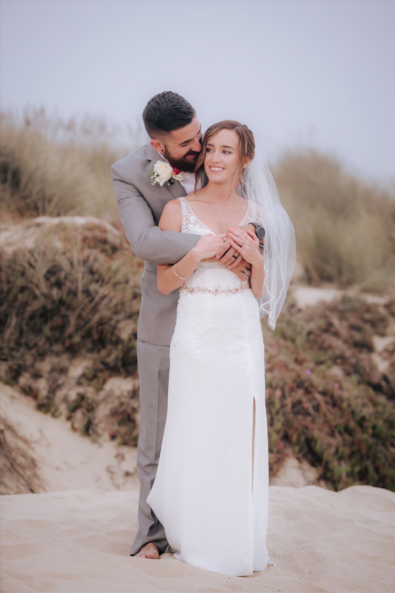 Sydney and Matthew 065 - Mirror's Edge Photography a San Luis Obispo Wedding Photographer captures Sydney and Matthew's Wedding on the Beach in Grover Beach, California. Bride and groom on the beach in Grover Beach, Oceano Beach, Pismo Beach by Sarah Williams