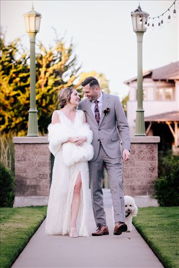 Sarah Williams of Mirror's Edge Photography, a San Luis Obispo and Central Coast Wedding Photographer, captures Christiana and Istvan's Cypress Ridge Pavilion Wedding.  Bride and Groom Walking hand in hand.