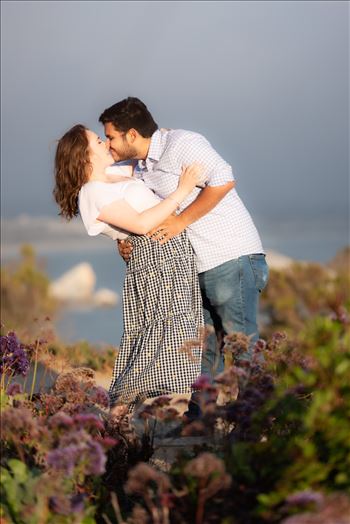Sarah Williams of Mirror's Edge Photography, a San Luis Obispo Wedding and Engagement Photographer, captures Kara-Leigh and Deaven's amazing Engagement Photography Session at the Dinosaur Caves Park in Pismo Beach California. Dip with Pismo backdrop.