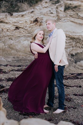 San Luis Obispo and Santa Barbara County Wedding and Engagement Photography. Mirror's Edge Photography captures Montana de Oro Engagement Session.  Romantic couple on the beach in love.