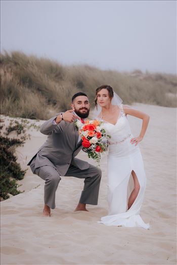Mirror's Edge Photography a San Luis Obispo Wedding Photographer captures Sydney and Matthew's Wedding on the Beach in Grover Beach, California. Fun Bride and Groom music video on the beach
